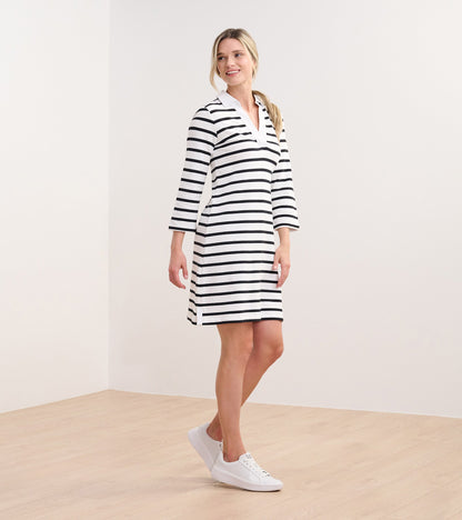 Taylor Dress - Black and White Stripes