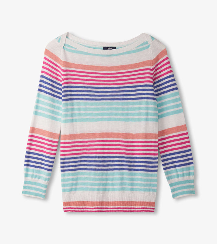 3/4 Sleeve Knit Breton - Cherry Stripes
