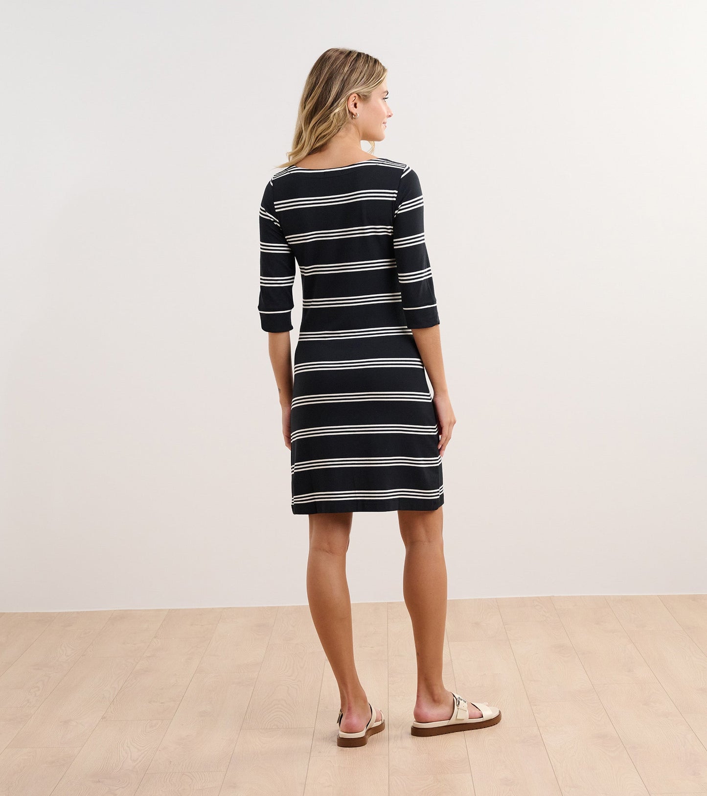 Lucy Dress - Black and White Stripes