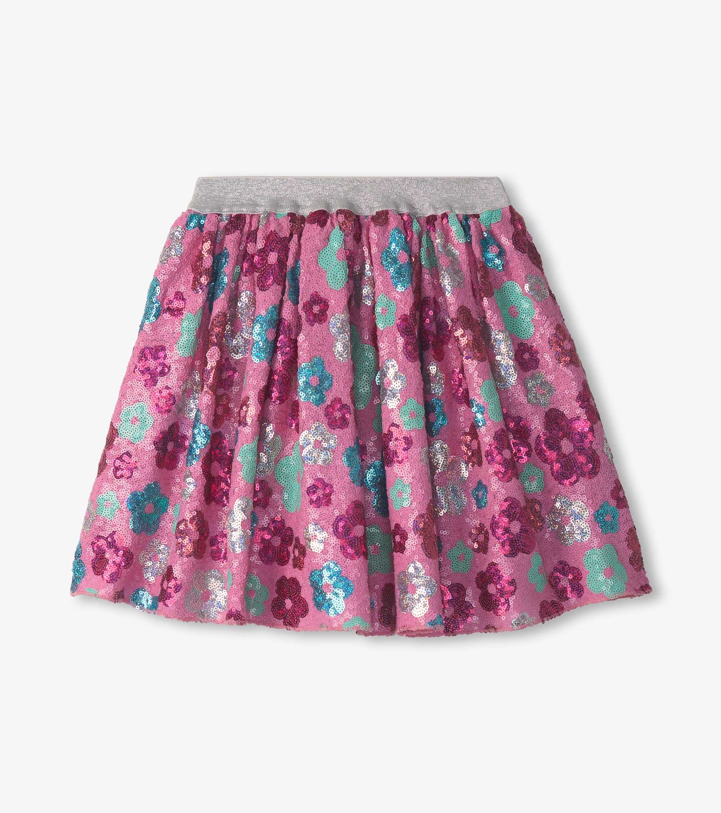Girls Daisy Sequins Sequin Tulle Skirt