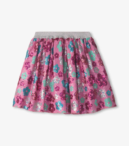 Girls Daisy Sequins Sequin Tulle Skirt