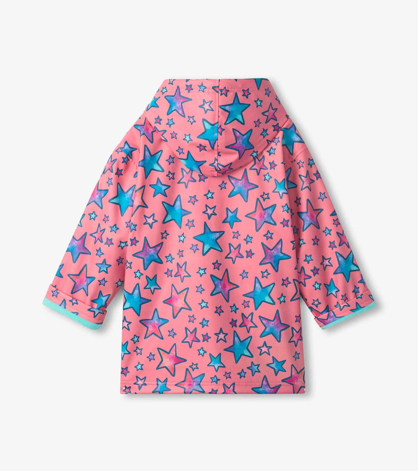 Girls Watercolour Doodles Zip-Up Rain Jacket