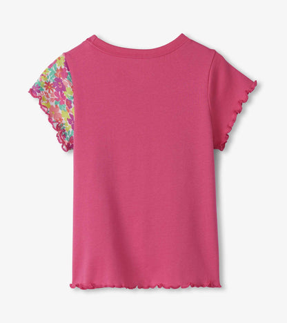 Girls Fresh Flowers Patchwork Tee