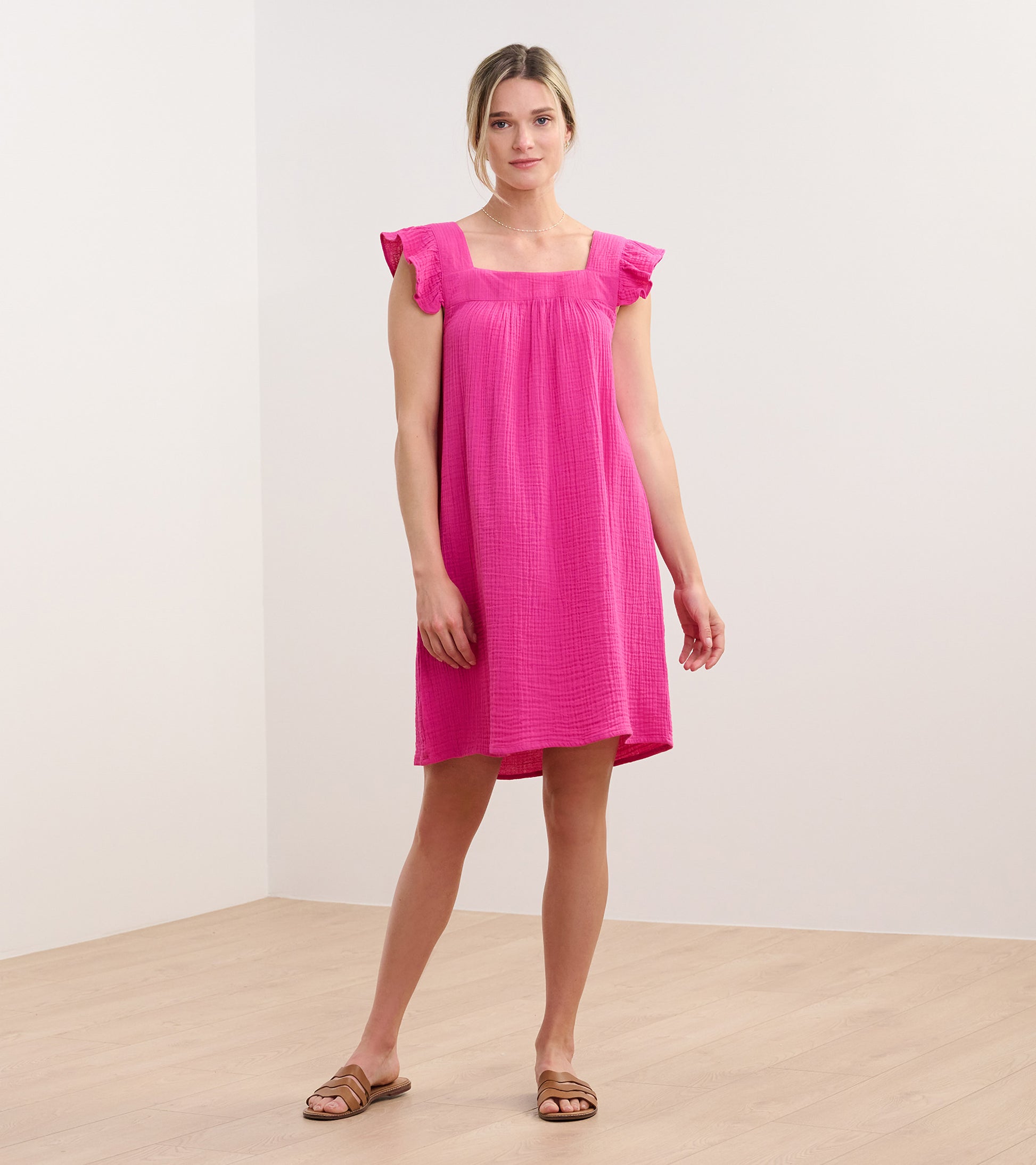 Flutter Sleeve Dress - Fuchsia Flutter Sleeve Dress - Fuchsia