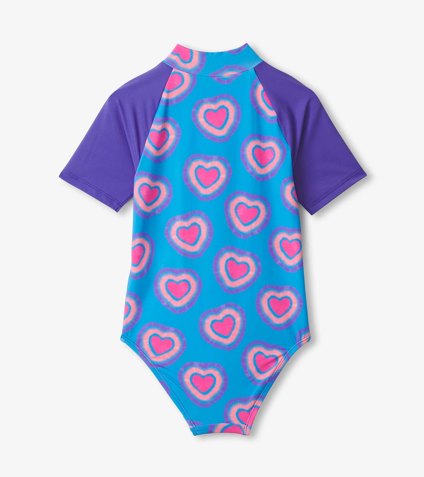 Girls Glowing Hearts One-Piece Rashguard