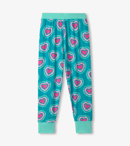 Girls Glowing Hearts Bamboo Pajama Set