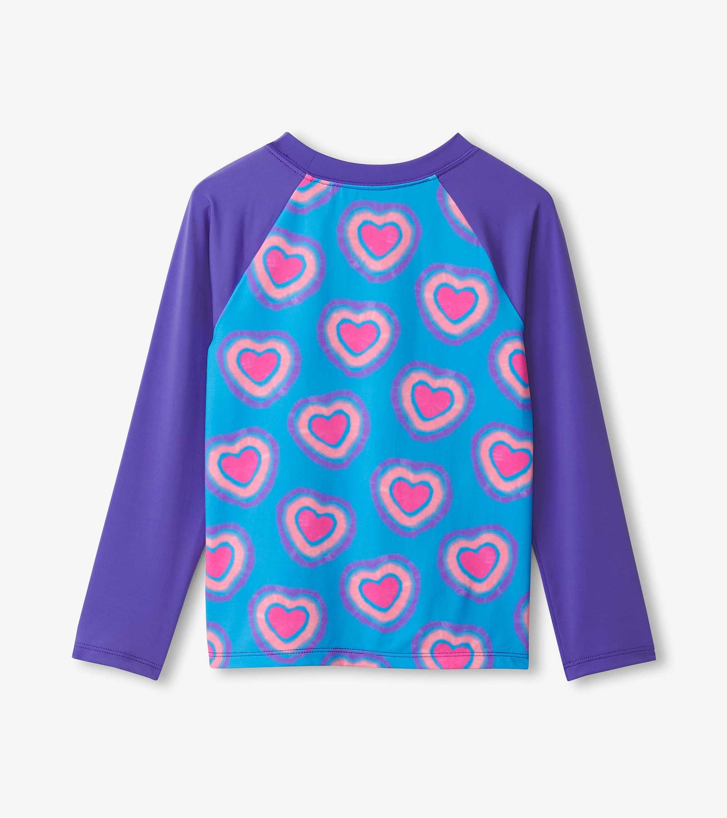 Girls Glowing Hearts Long Sleeve Rashguard