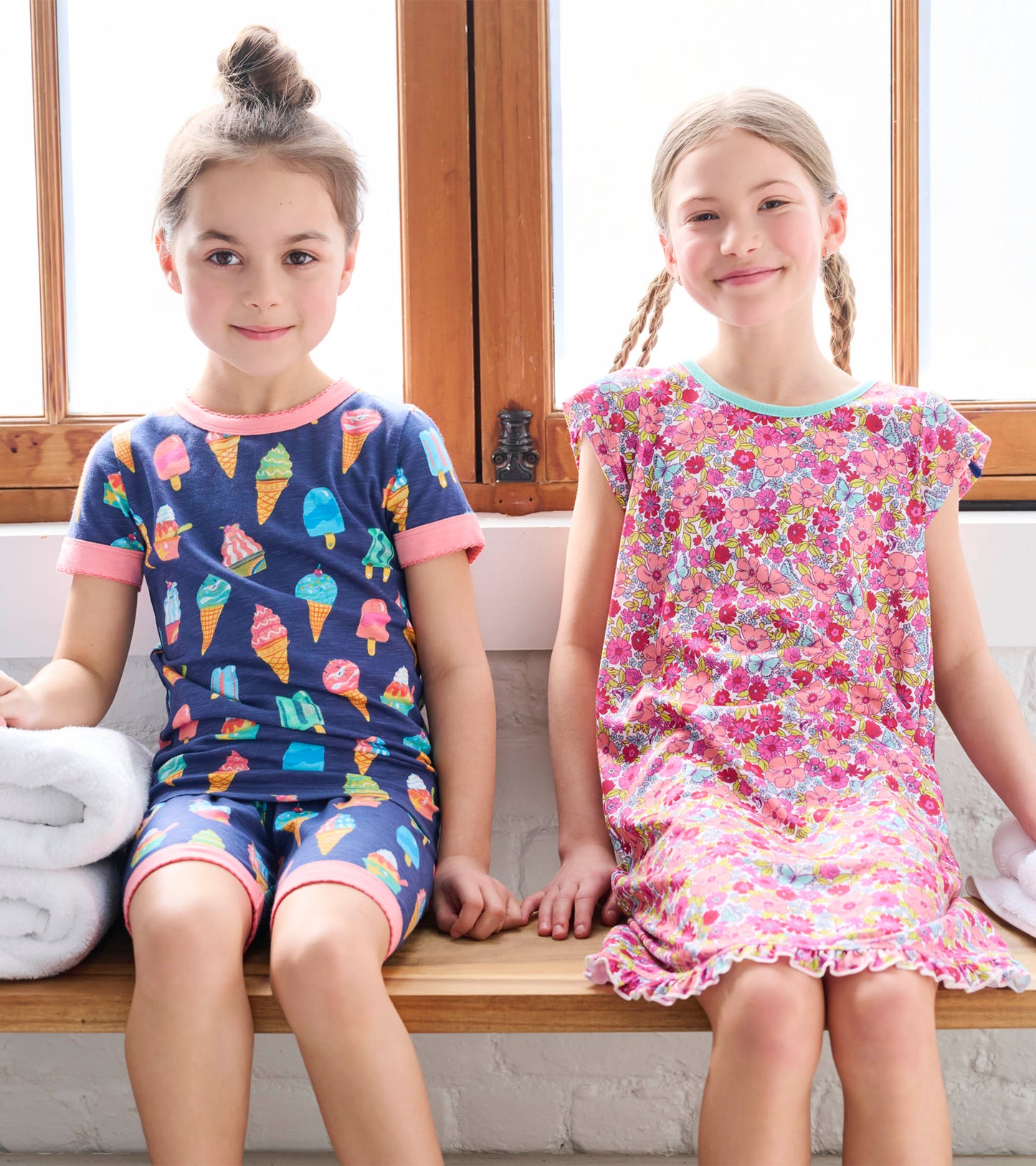 Girls Ice Cream Treats Short Pajama Set