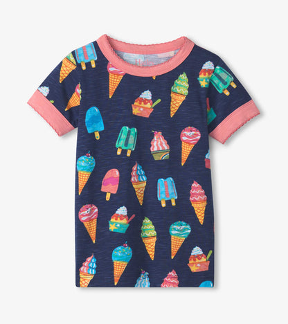 Girls Ice Cream Treats Short Pajama Set