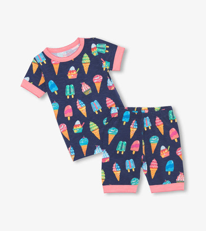 Girls Ice Cream Treats Short Pajama Set