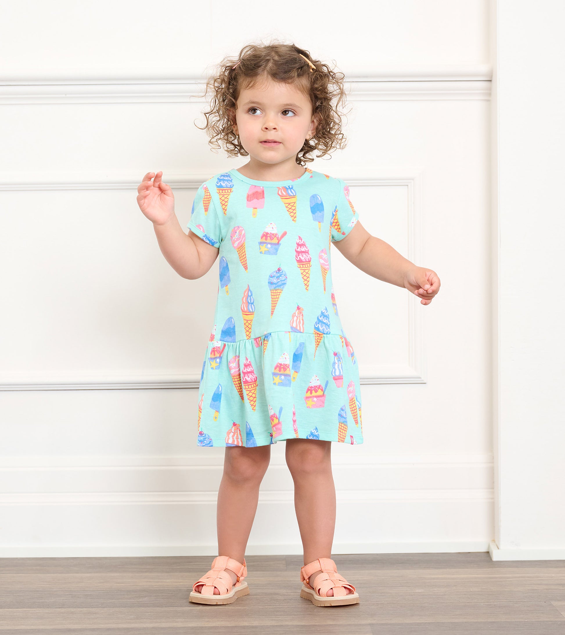 Baby & Toddler Girls Ice Cream Treats Gathered Dress Baby & Toddler Girls Ice Cream Treats Gathered Dress