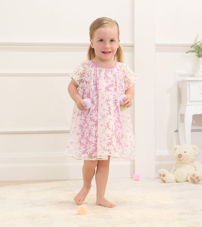Baby & Toddler Girls Lilac Daisy Tulle Dress 12-18M