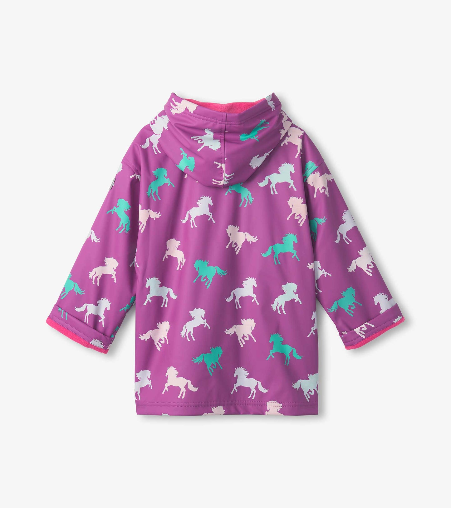 Girls Leaping Horses Zip-Up Rain Jacket