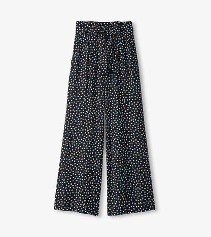 Belted Wide Leg Pants - Multi Dots