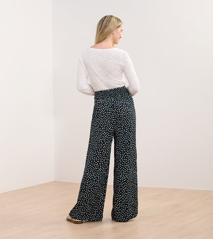 Belted Wide Leg Pants - Multi Dots