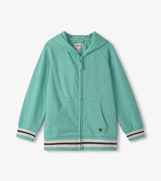 Boys Nile Blue Zip-Up Hoodie