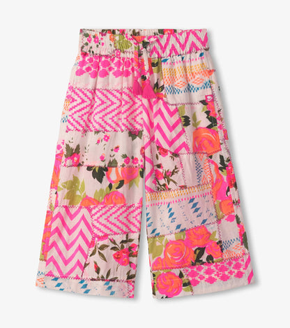 Girls Floral Patchwork Cropped Culottes