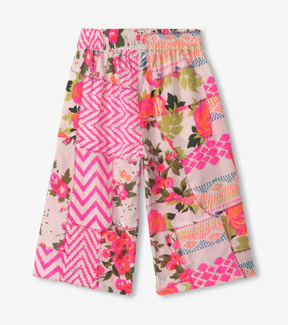 Girls Floral Patchwork Cropped Culottes