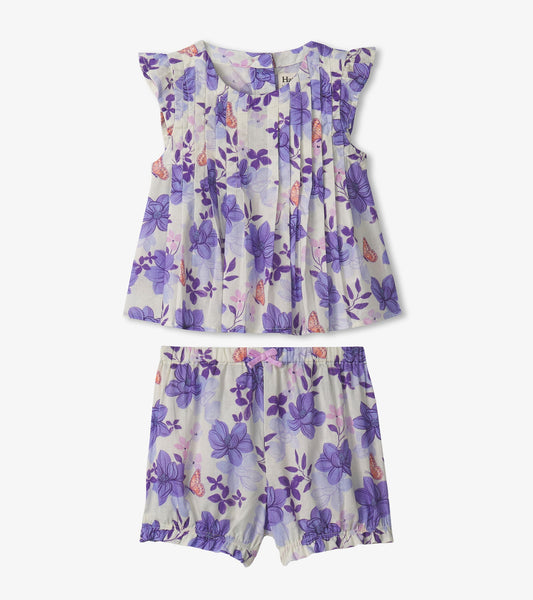 Baby & Toddler Girls Painted Magnolias Pin Tuck Tup & Bloomer Set