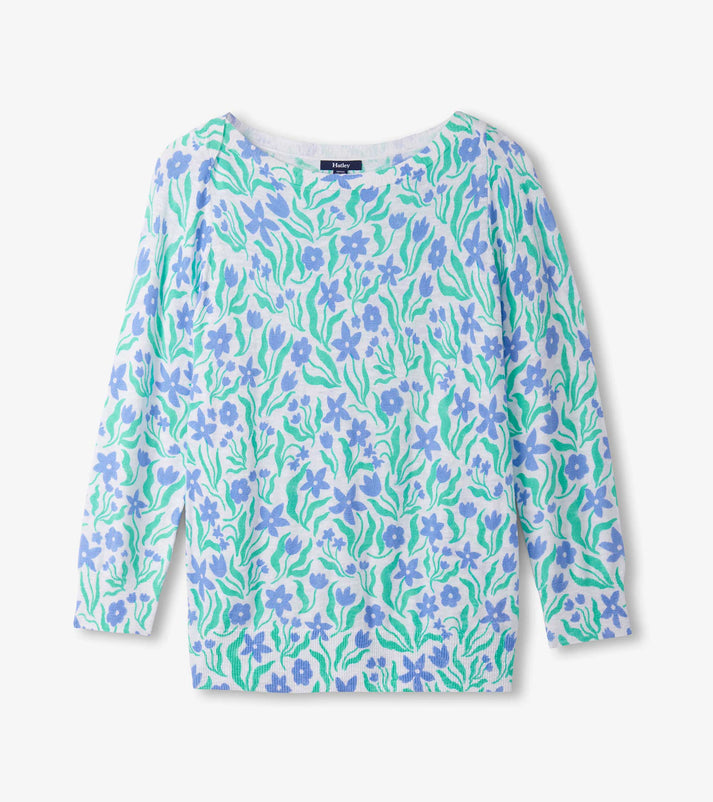 3/4 Sleeve Knit Breton - Painted Flowers