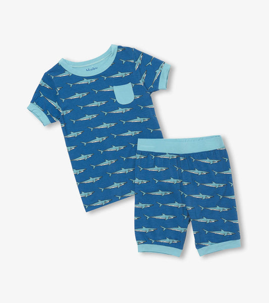 Blue Bearly Sleeping Kids Appliqué Pajama Set 2 Blue Bearly Sleeping Kids Appliqué Pajama Set 2