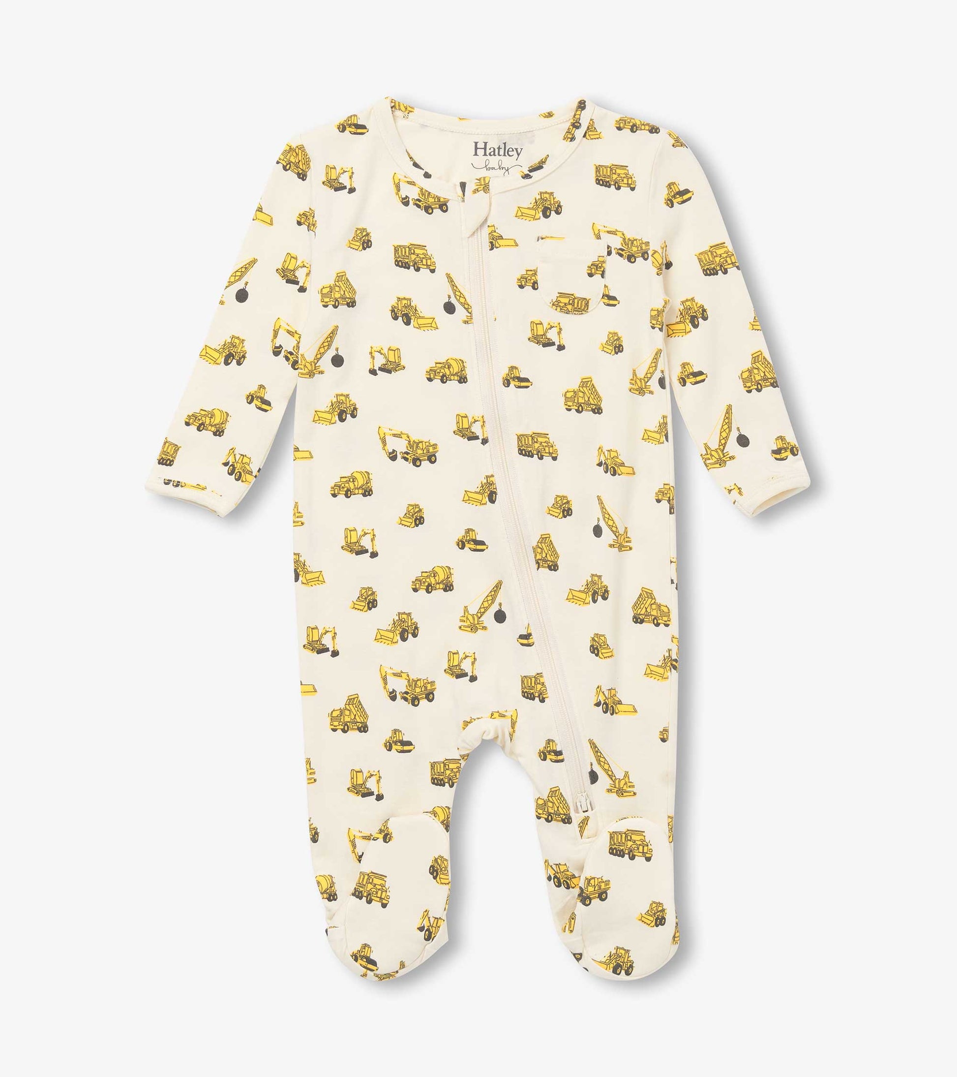 Hatley Baby Footed Coverall - Under Construction