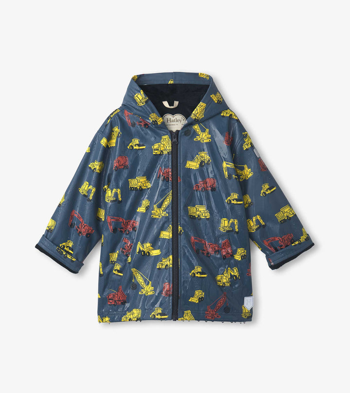 Hatley Zip-up Rain Jacket - Trucks