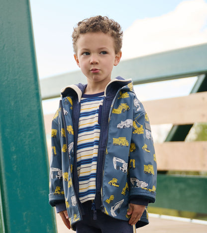 Boys Under Construction Zip-Up Rain Jacket