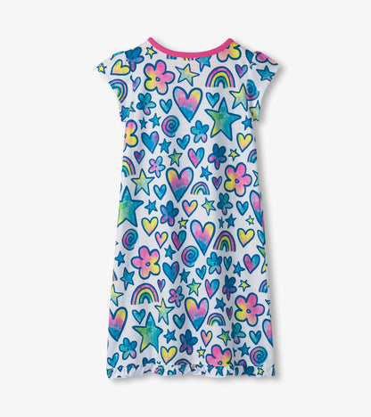 Girls Watercolour Doodles Nightdress