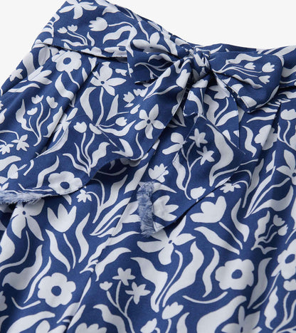 Belted Wide Leg Pants - Wavy Flowers