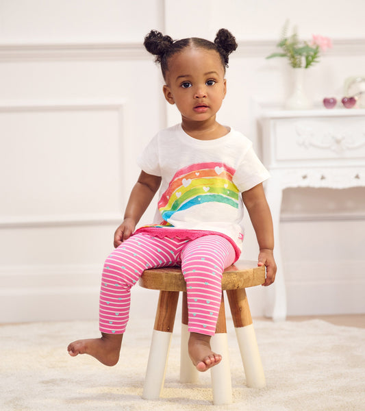 Baby & Toddler Girls Rainbow Eyelet Eyelet Trim T-Shirt