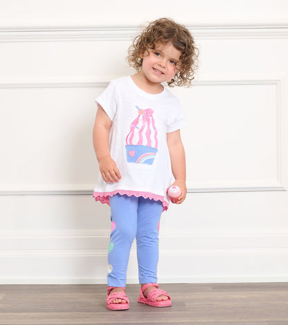 Baby & Toddler Girls Ice Cream Sundae Eyelet Trim T-Shirt