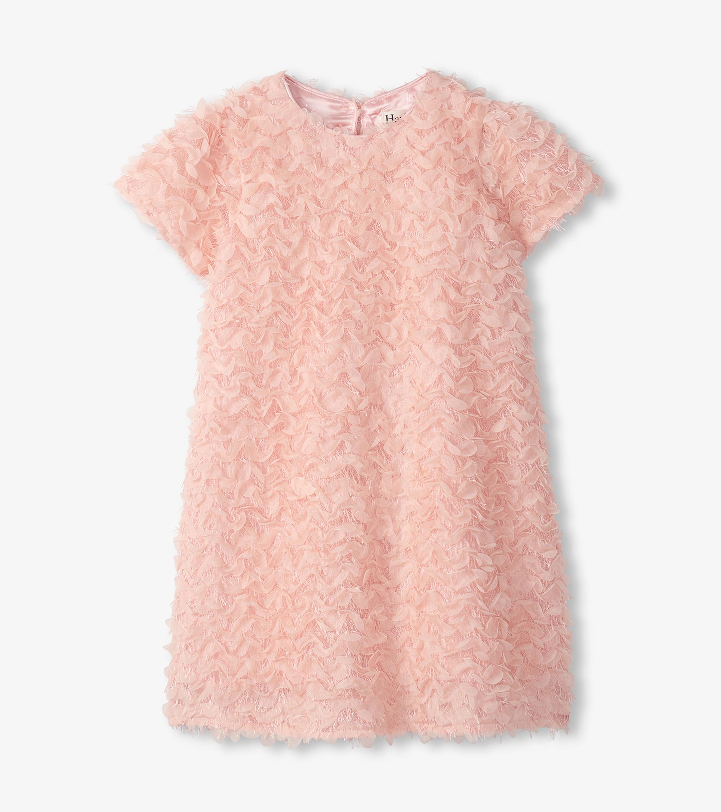 Girls Apricot Chiffon Ruffle A-Line Dress