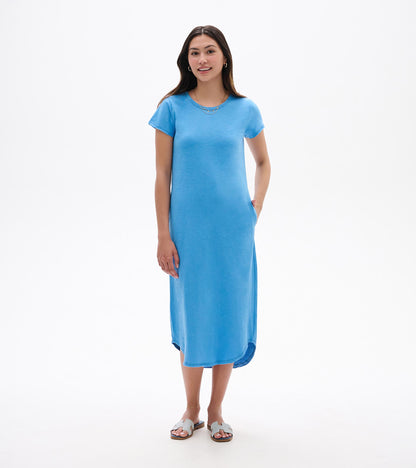 Midi Tee Shirt Dress - Azure