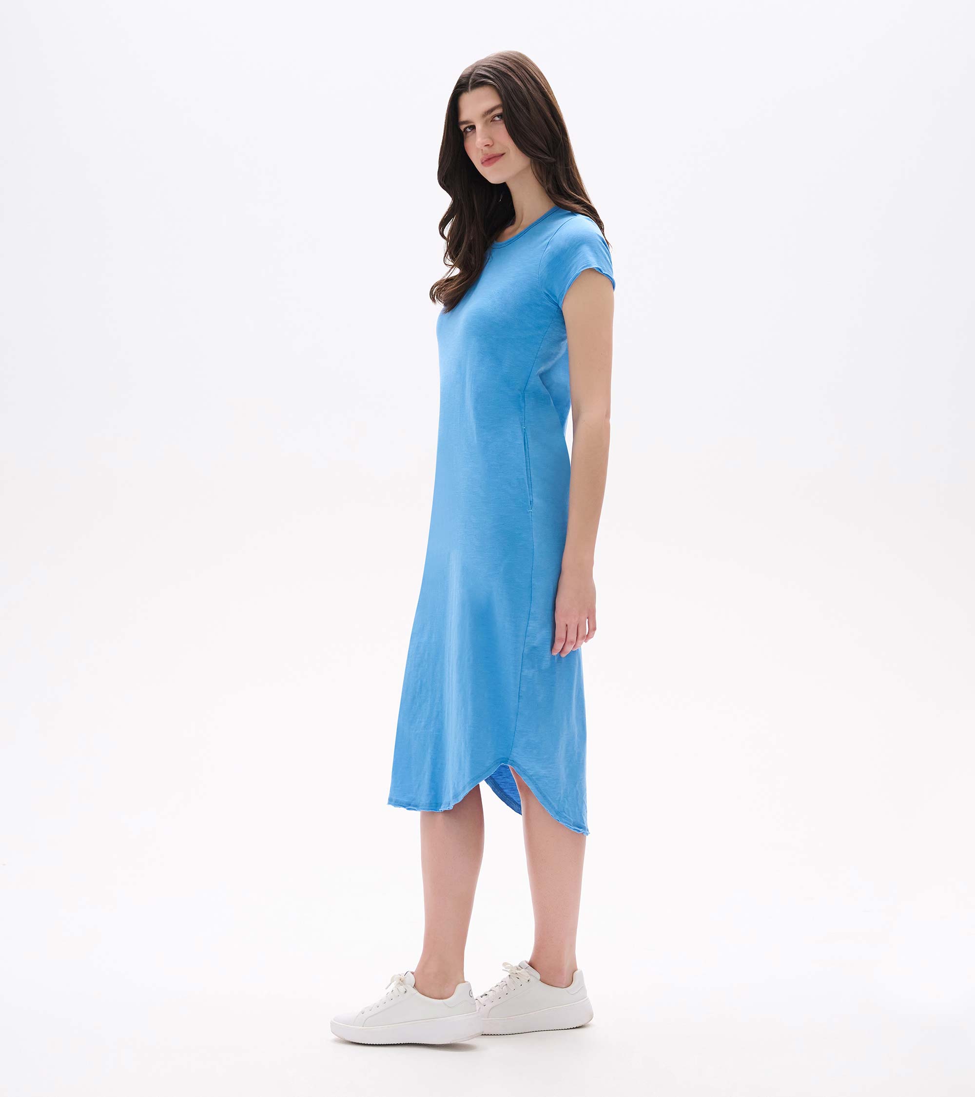Midi Tee Shirt Dress - Azure