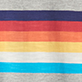 View Boys 70's Stripes Polo T-Shirt - Horizontal rainbow stripes in pink, orange, yellow, blue, and gray