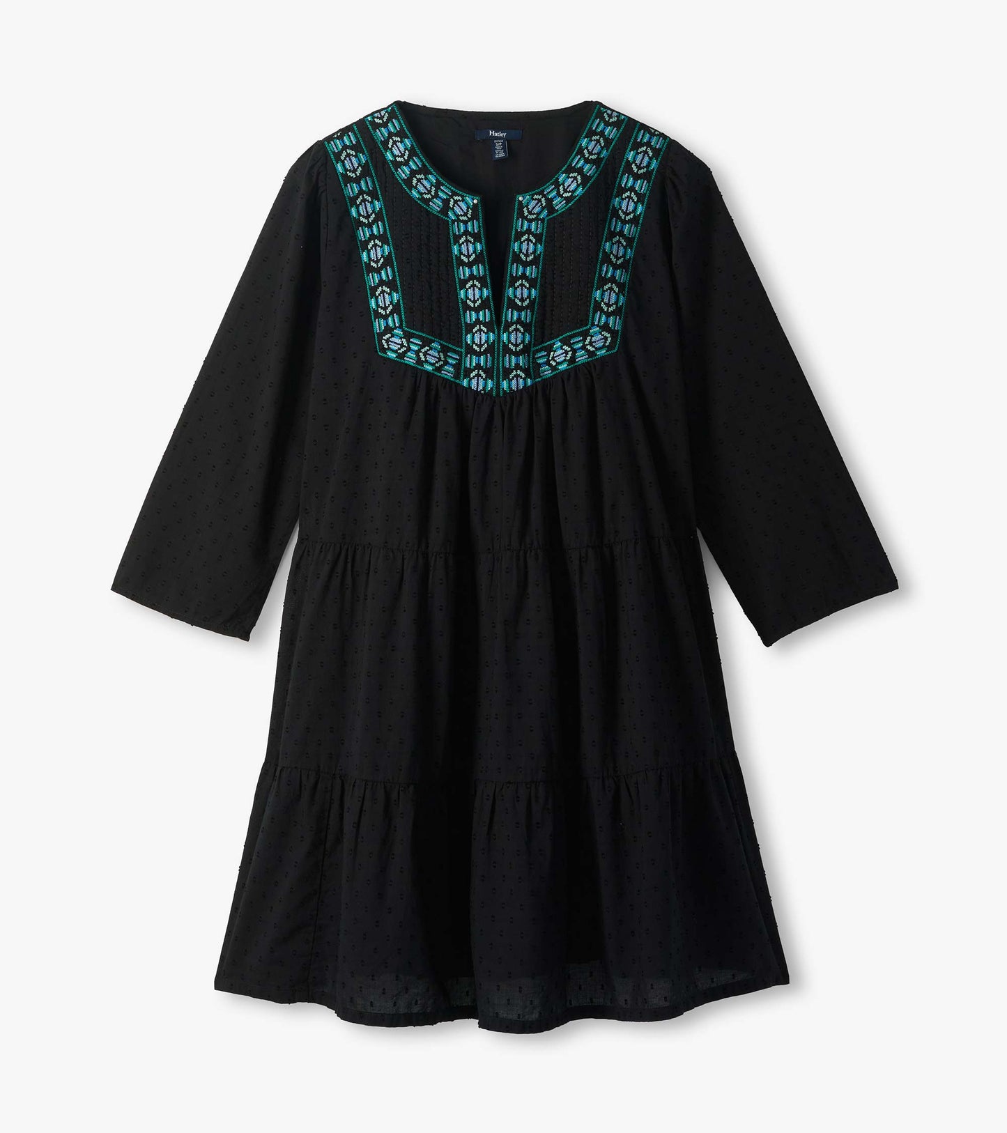 Amira Tiered Dress - Black Swiss Dot