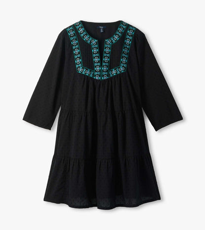 Amira Tiered Dress - Black Swiss Dot