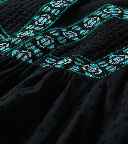 Amira Tiered Dress - Black Swiss Dot