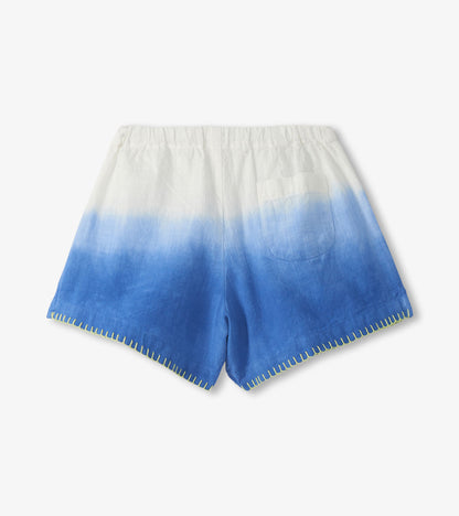 Girls Cobalt Dip Dye Woven Easy Shorts