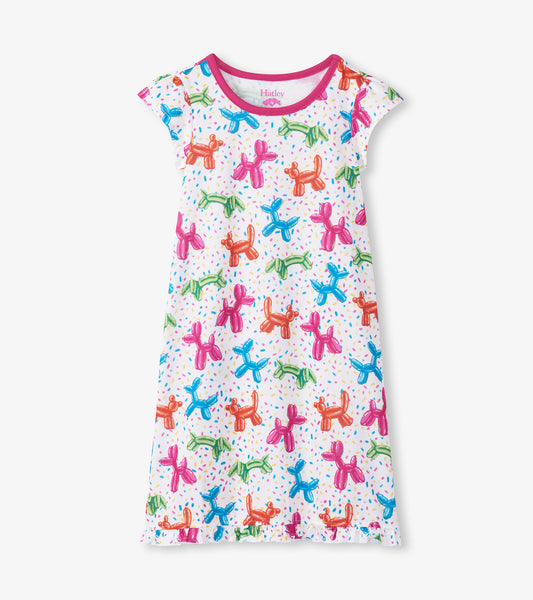 Girls Balloon Pets Ruffle Hem Nightdress