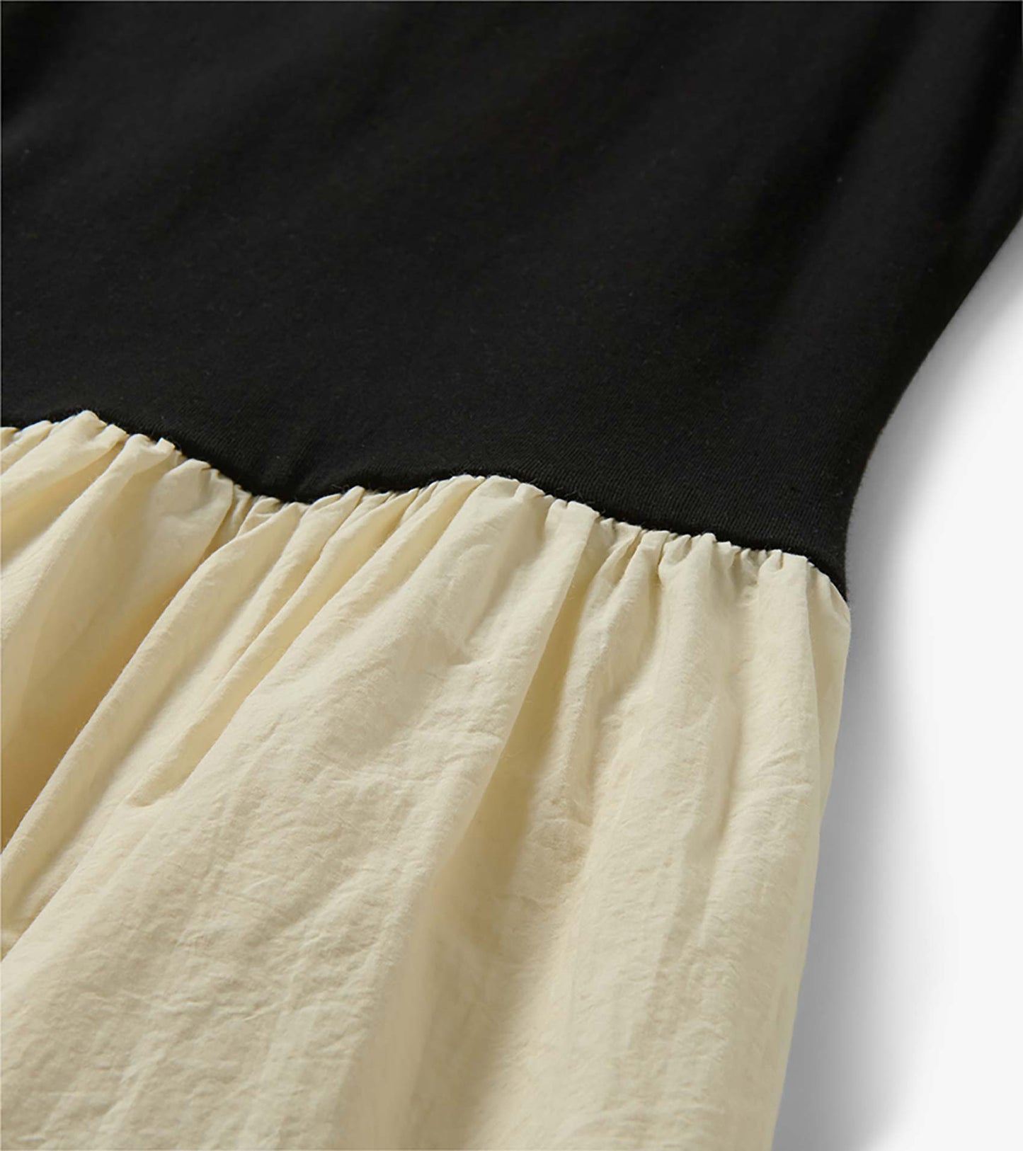 Mix Media Midi Dress - Whisper White and Black