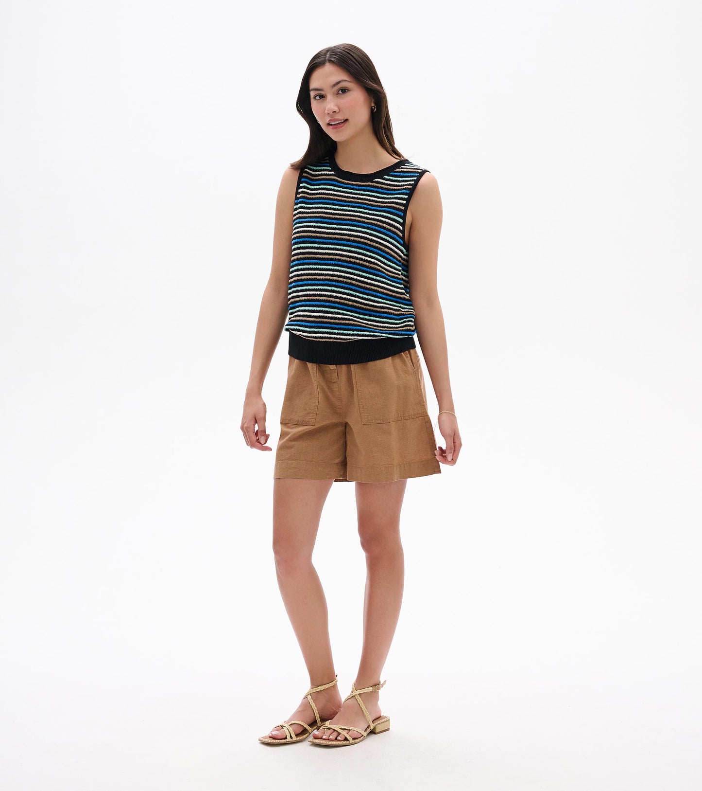 Kate Sleeveless Tank - Desert Stripes