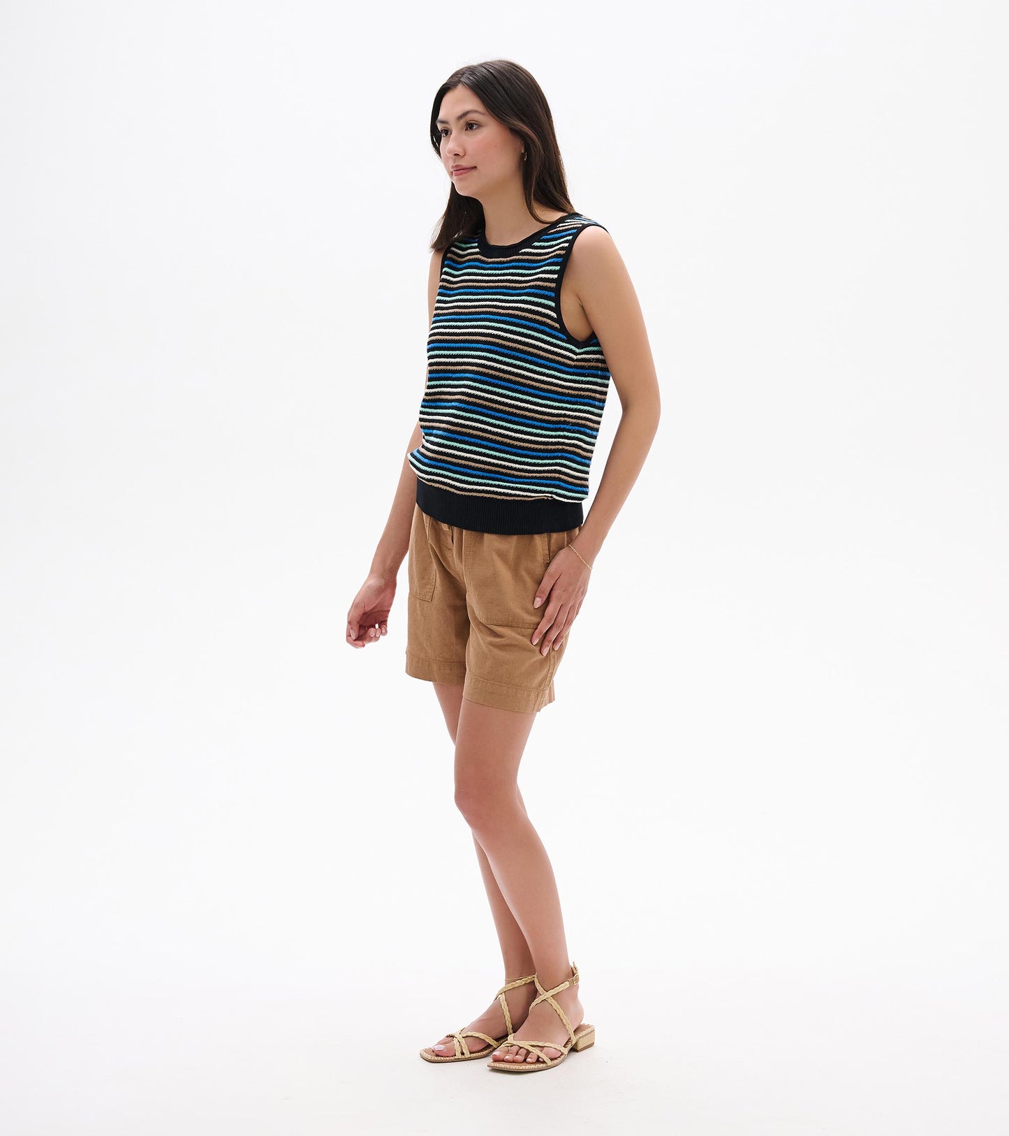 Kate Sleeveless Tank - Desert Stripes