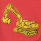View Baby & Toddler Boys Digger T-Shirt & Shorts Set - Yellow excavator illustration on a red background