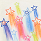 View Girls Falling Stars Graphic Tee - Colorful hand-drawn stars with rainbow streaks