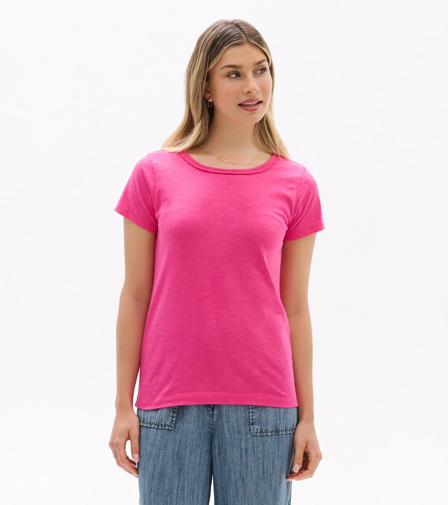 Essential Crew Neck Tee - Carmine Rose