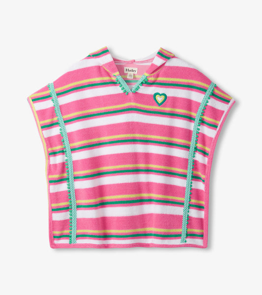 Girls Candy Stripes Hooded Cover-Up
