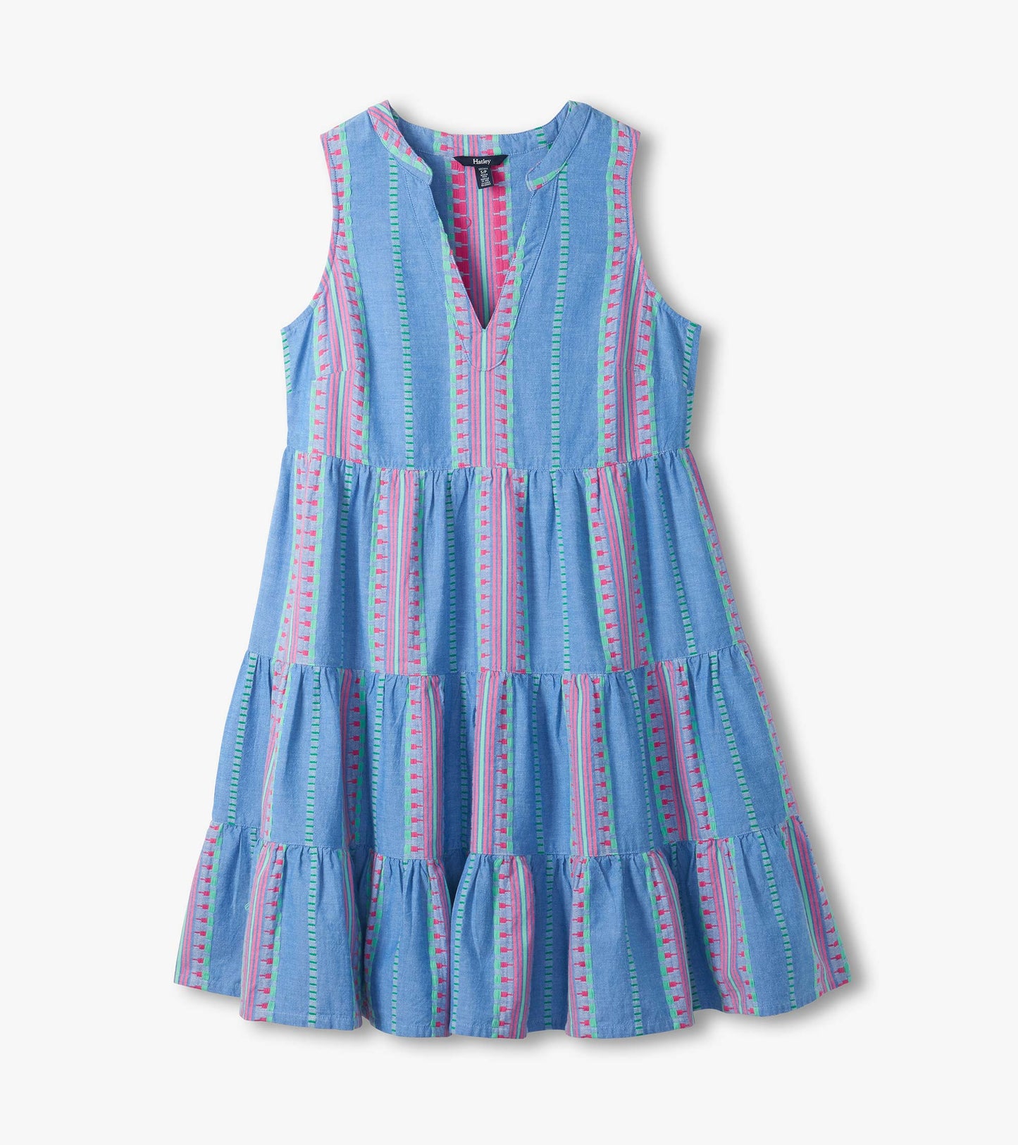 Savannah Dress - Chambray Stripes