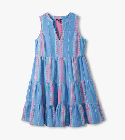 Savannah Dress - Chambray Stripes